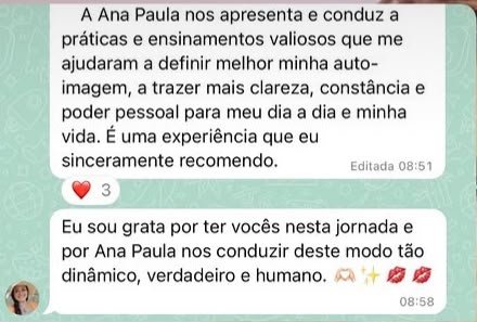 Print de depoimento de participante